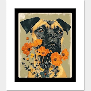 Boxer Flowers Photo Art Design For Dog Onwer Posters and Art